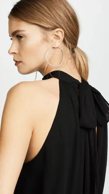 Alice + Olivia Maris Gathered Halter Top Black L | Thumbnail 6 Alice + Olivia Maris Gathered Halter Top Black L | Thumbnail 6