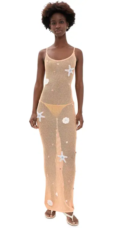 Dur Doux Sand Shell Maxi Coverup Dress | Thumbnail 1 Dur Doux Sand Shell Maxi Coverup Dress | Thumbnail 1