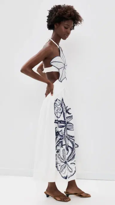 Farm Rio Coast Stars Maxi Dress Coast Stars Off-White | Thumbnail 4