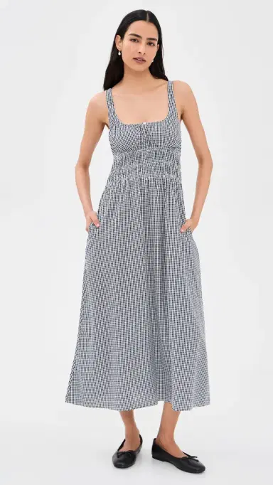 Favorite Daughter The Sleeveless Swoon Dress Navy/White | Thumbnail 2