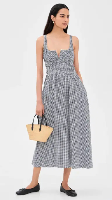 Favorite Daughter The Sleeveless Swoon Dress Navy/White | Thumbnail 5