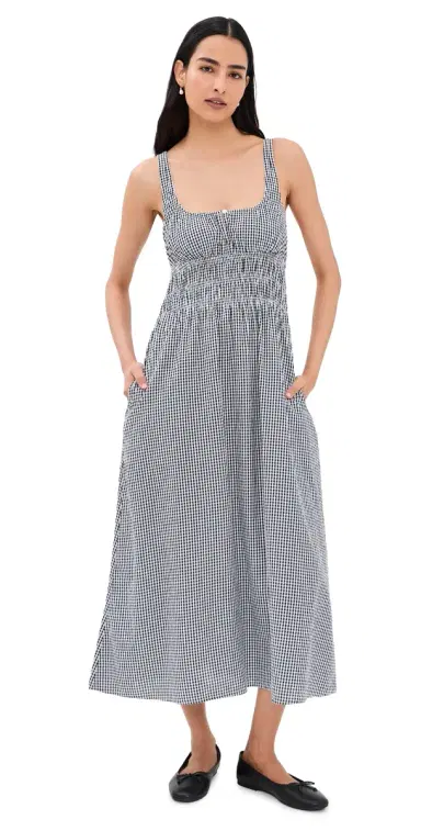 Favorite Daughter The Sleeveless Swoon Dress Navy/White | Thumbnail 1