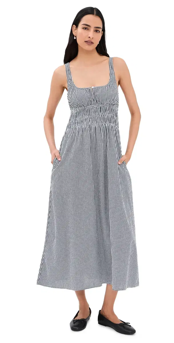 The leeveless woon Dress Navy/White The leeveless woon Dress Navy/White
