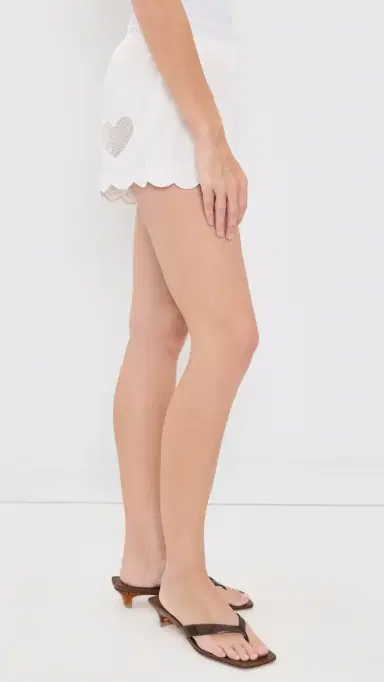 Ciao Ciao Vacation Hearts Slip Shorts White | Thumbnail 4