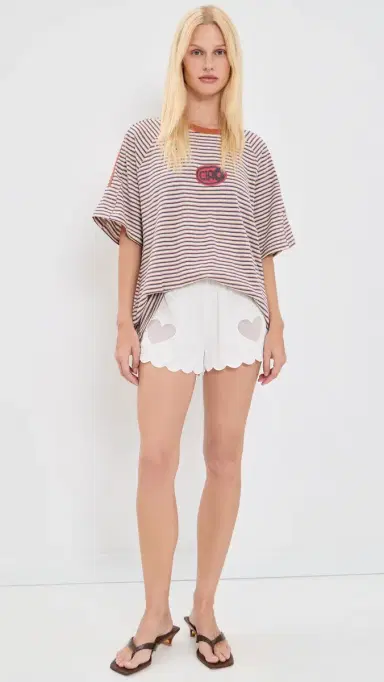 Ciao Ciao Vacation Hearts Slip Shorts White | Thumbnail 5