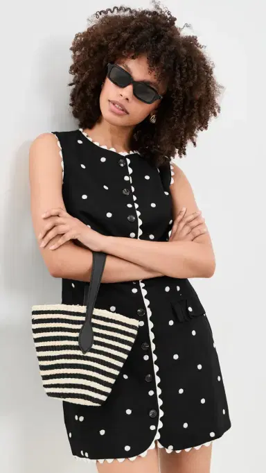En Saison Heather Embroidered Mini Dress Black Natural | Thumbnail 2