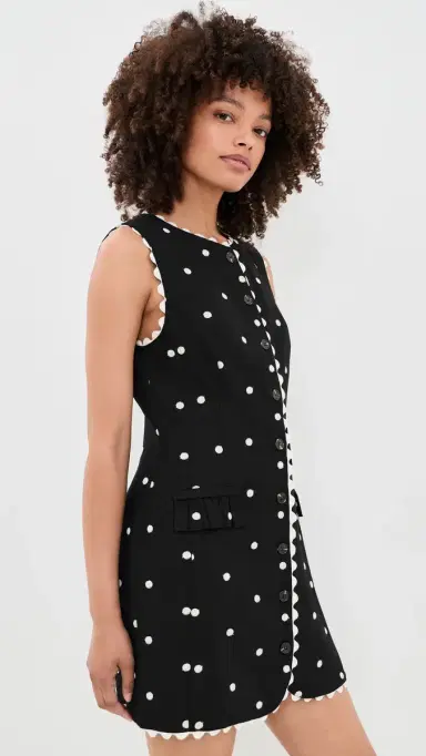 En Saison Heather Embroidered Mini Dress Black Natural | Thumbnail 4