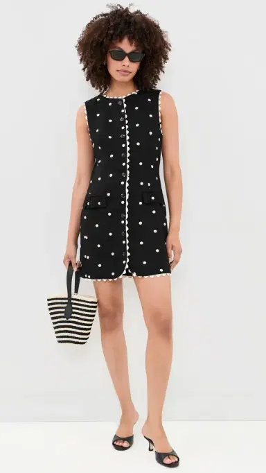 En Saison Heather Embroidered Mini Dress Black Natural | Thumbnail 5