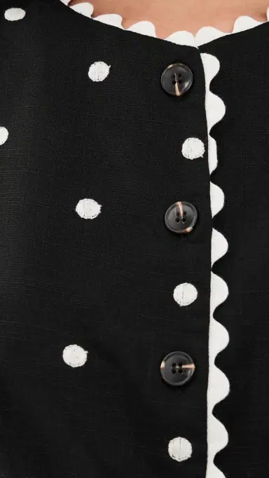 En Saison Heather Embroidered Mini Dress Black Natural | Thumbnail 6