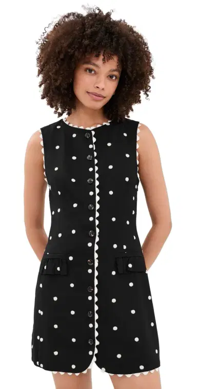 En Saison Heather Embroidered Mini Dress Black Natural | Thumbnail 1