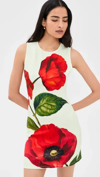 Alice + Olivia Wynell Fitted Mini Dress Summer Poppy 0 | Thumbnail 2