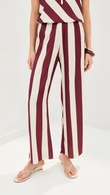 LE BOP Ellie Pants Cream/Wine Stripe | Thumbnail 2 LE BOP Ellie Pants Cream/Wine Stripe | Thumbnail 2