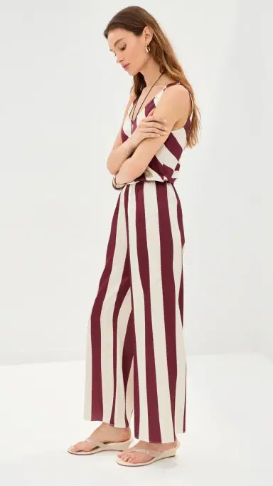 LE BOP Ellie Pants Cream/Wine Stripe | Thumbnail 4 LE BOP Ellie Pants Cream/Wine Stripe | Thumbnail 4