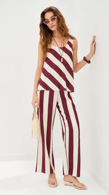 LE BOP Ellie Pants Cream/Wine Stripe | Thumbnail 5 LE BOP Ellie Pants Cream/Wine Stripe | Thumbnail 5
