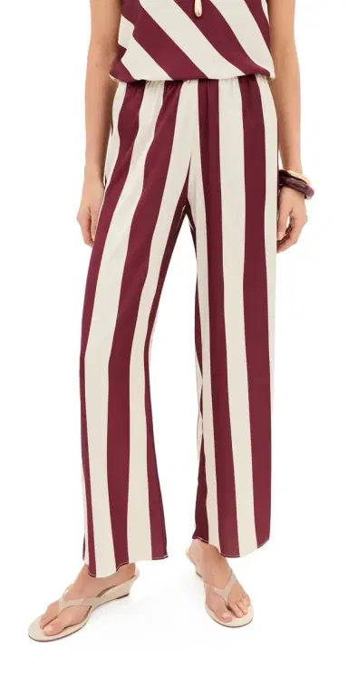 LE BOP Ellie Pants Cream/Wine Stripe | Thumbnail 1 LE BOP Ellie Pants Cream/Wine Stripe | Thumbnail 1