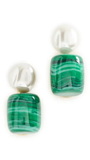 Lele Sadoughi Pebble Stud Earrings Malachite One Size | Thumbnail 5