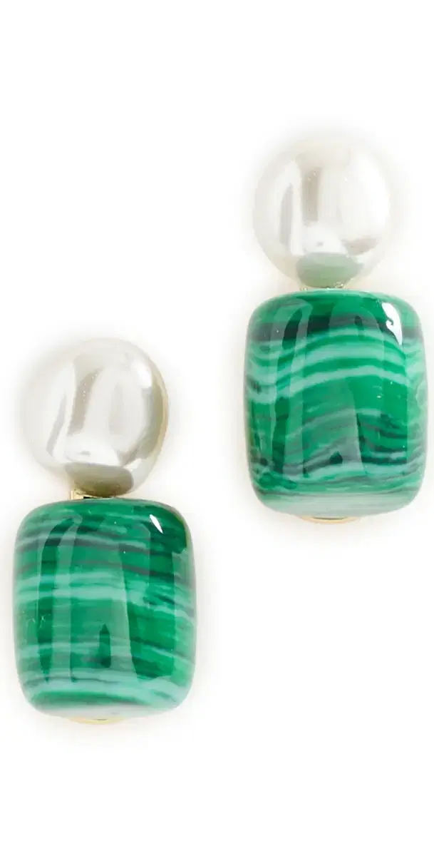 Pebble Stud Earrings Malachite One Size