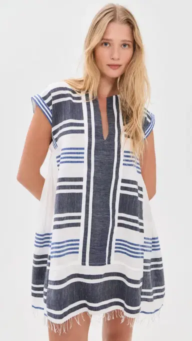 Lemlem Elina Caftan Marina Blue M | Thumbnail 2 Lemlem Elina Caftan Marina Blue M | Thumbnail 2