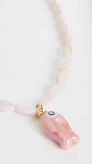Logan Tay Light Pink Beaded Fish Necklace | Thumbnail 4