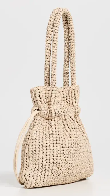 Loeffler Randall Kylie Drawstring Pouch Natural One Size | Thumbnail 4