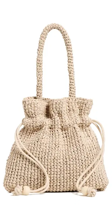 Loeffler Randall Kylie Drawstring Pouch Natural One Size | Thumbnail 1