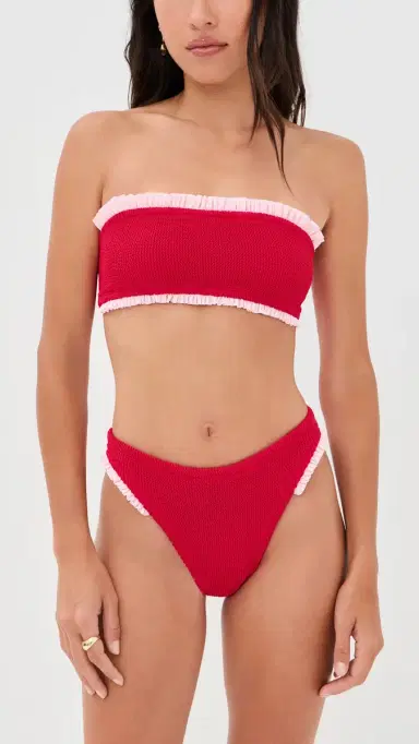 Hunza G Tracey Bikini Set Red/Pink One Size | Thumbnail 2