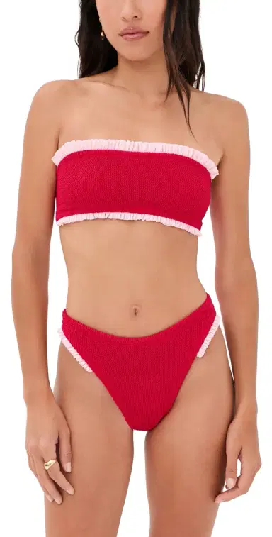 Hunza G Tracey Bikini Set Red/Pink One Size | Thumbnail 1