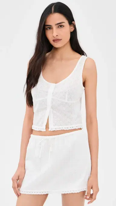 GOOD AMERICAN The Eyelet Top White001 | Thumbnail 2 GOOD AMERICAN The Eyelet Top White001 | Thumbnail 2