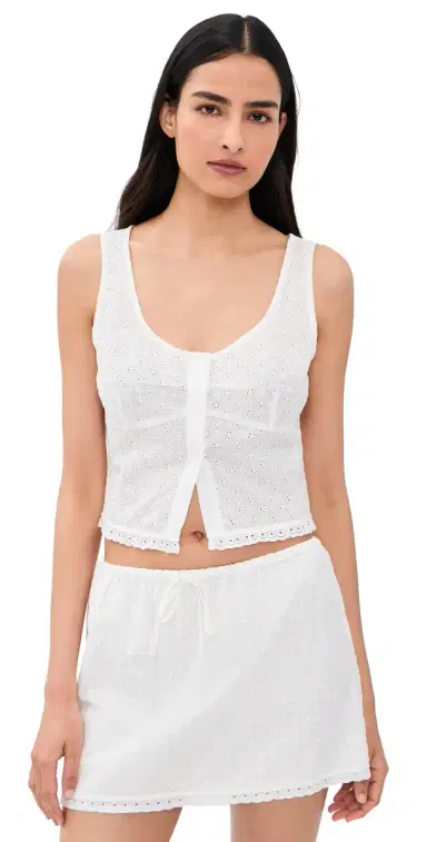 GOOD AMERICAN The Eyelet Top White001 | Thumbnail 1 GOOD AMERICAN The Eyelet Top White001 | Thumbnail 1