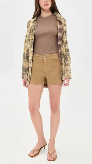 PAIGE Vintage Sunflower Olivia Shorts Vintage Sunflower | Thumbnail 5