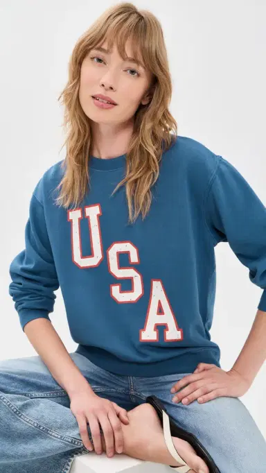 Z Supply Americana Sweatshirt True Navy | Thumbnail 2