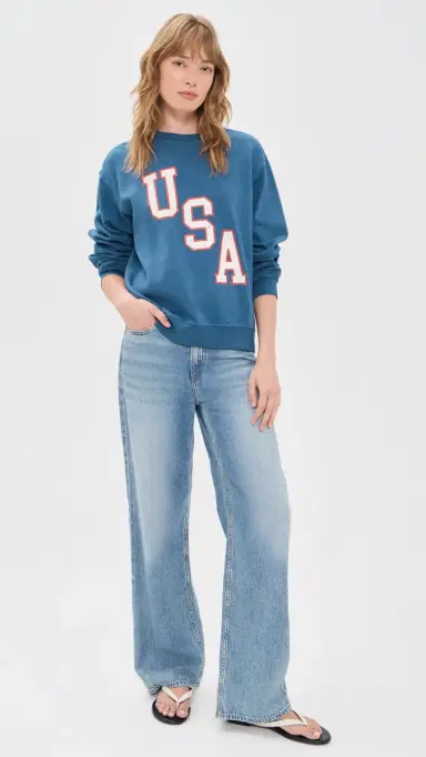 Z Supply Americana Sweatshirt True Navy | Thumbnail 5