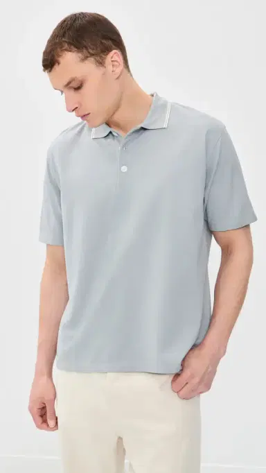 Frame Pique Polo Blue Grey L | Thumbnail 2
