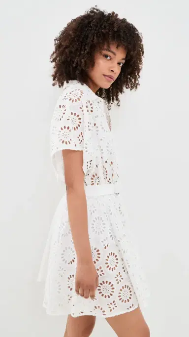 Norma Kamali Flared Shirt Mini Dress White | Thumbnail 4 Norma Kamali Flared Shirt Mini Dress White | Thumbnail 4