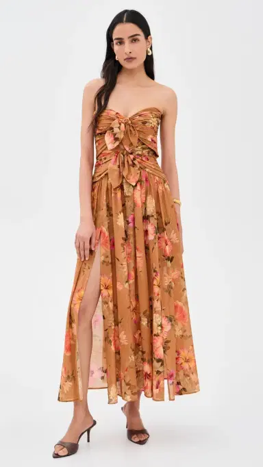 Zimmermann Mahon Tie Front Midi Dress | Thumbnail 2 Zimmermann Mahon Tie Front Midi Dress | Thumbnail 2