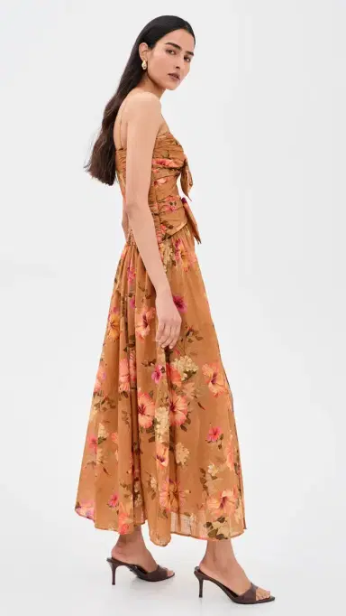 Zimmermann Mahon Tie Front Midi Dress | Thumbnail 4 Zimmermann Mahon Tie Front Midi Dress | Thumbnail 4