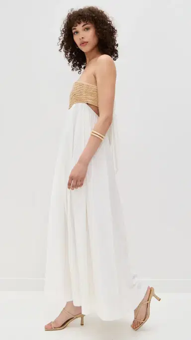 Show Me Your Mumu Dockside Maxi Dress White Voile With Twisted Rope | Thumbnail 4