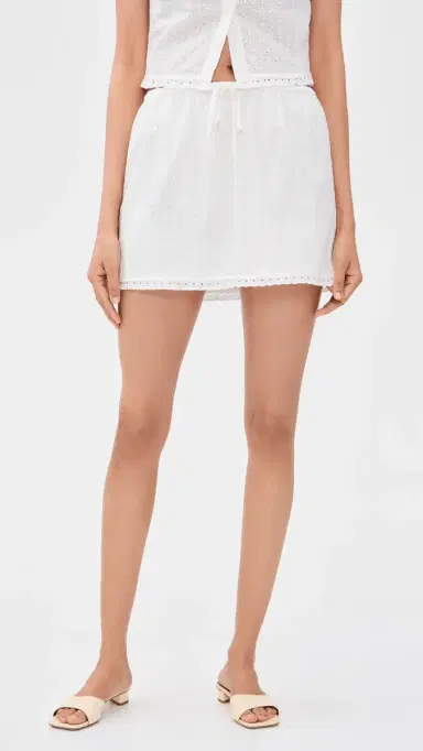 GOOD AMERICAN The Eyelet Skirt White001 L | Thumbnail 2 GOOD AMERICAN The Eyelet Skirt White001 L | Thumbnail 2