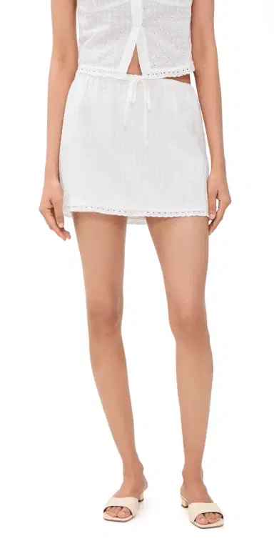 GOOD AMERICAN The Eyelet Skirt White001 L | Thumbnail 1 GOOD AMERICAN The Eyelet Skirt White001 L | Thumbnail 1