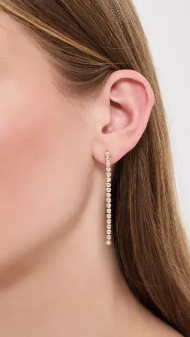 Logan Tay Long Bezel Earrings | Thumbnail 3