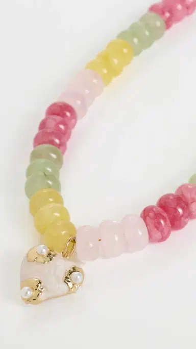 Logan Tay Pastel Beaded Heart Necklace | Thumbnail 4 Logan Tay Pastel Beaded Heart Necklace | Thumbnail 4