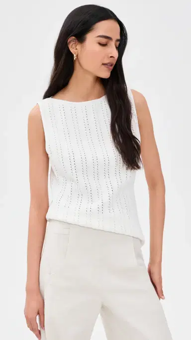 Theory Texture Boat Neck Top white - 100 | Thumbnail 2