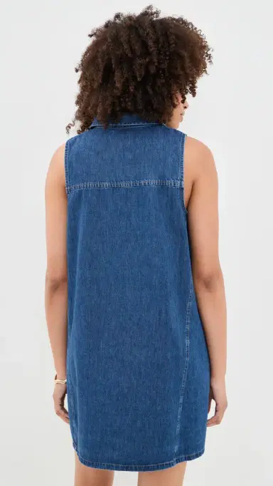 Z Supply New Day Denim Dress Deep Water S | Thumbnail 3