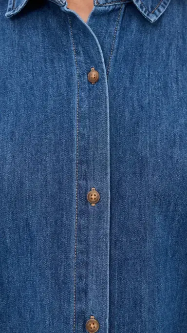 Z Supply New Day Denim Dress Deep Water S | Thumbnail 6
