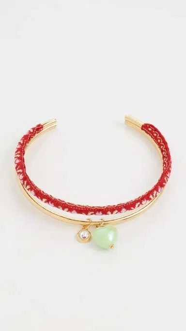 Logan Tay Red Fabric Stacked Collar Necklace Red One Size | Thumbnail 2
