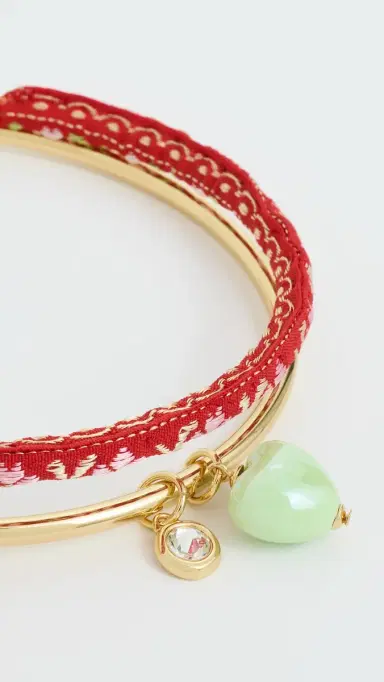 Logan Tay Red Fabric Stacked Collar Necklace Red One Size | Thumbnail 4