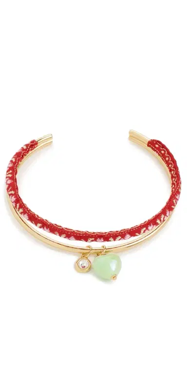 Logan Tay Red Fabric Stacked Collar Necklace Red One Size | Thumbnail 1
