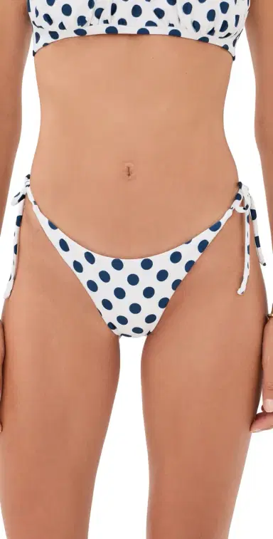 Peixoto Tonie Bikini Bottoms Navy Polka Dots | Thumbnail 1