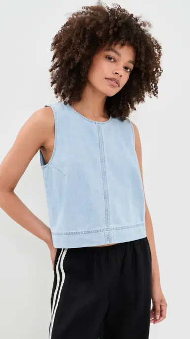 Z Supply Sun Seeker Denim Tank Top Coastal Water S | Thumbnail 2