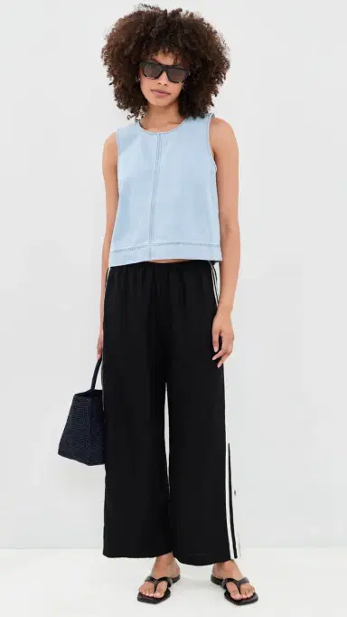 Z Supply Sun Seeker Denim Tank Top Coastal Water S | Thumbnail 5